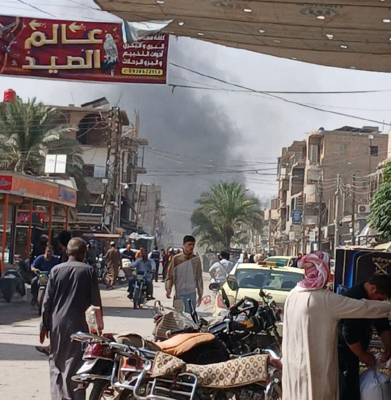 حريق في مبنى المصرف التجاري بمدينة الميادين