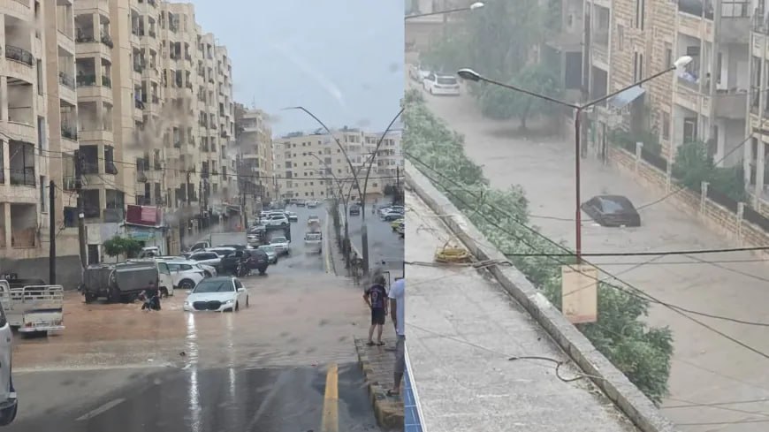 أمطار غزيرة تتسبب بفيضانات وقطع طرق في إدلب وريفها