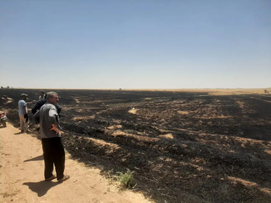 حريق بالدرباسية في الحسكة